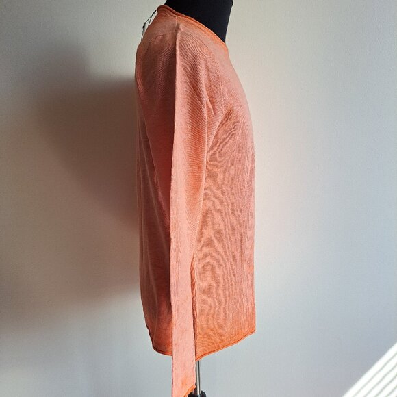 NWT Men's Gionfriddo 100% Cotton Italian Crew Neck Orange Shirt Sweater Size M - Picture 3 of 16